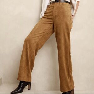 NWT Banana Republic Ultra High Rise Vegan Suede Wide Leg Pants | Size 10